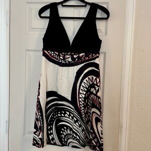 Trina Turk Size 10 Beaded Silk and Velvet Cocktail Dress